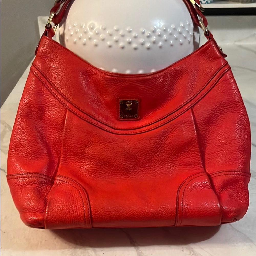 MCM Red Leather Women's Bag